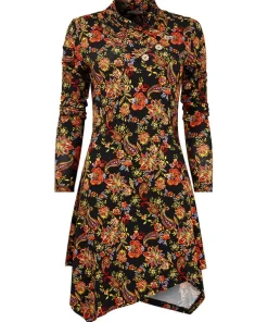 All New Button Printed Jersey Tunic