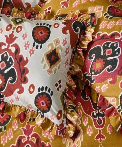 Aztec Cotton Slub Reversible Frill Duvet Set