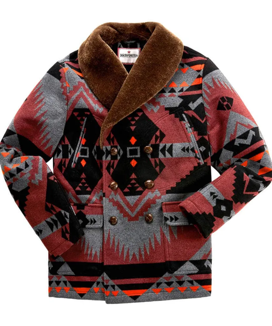 Aztec Fur Collar Coat