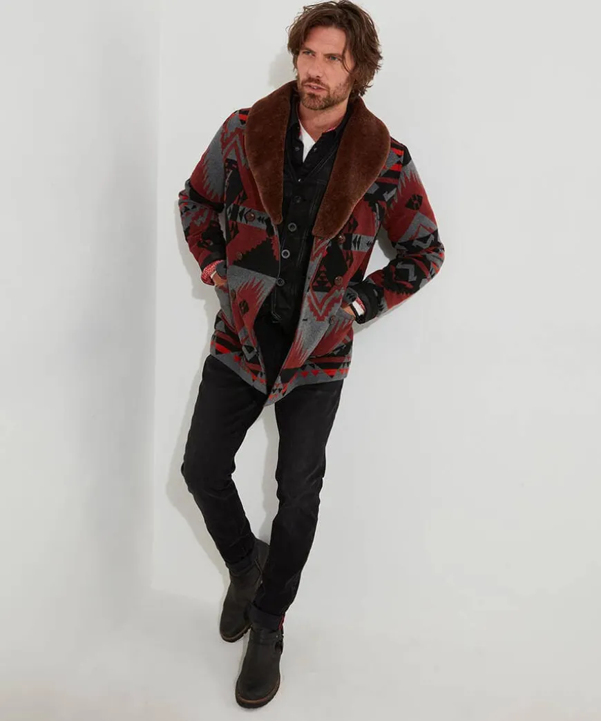 Aztec Fur Collar Coat