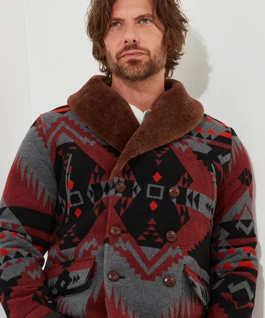 Aztec Fur Collar Coat
