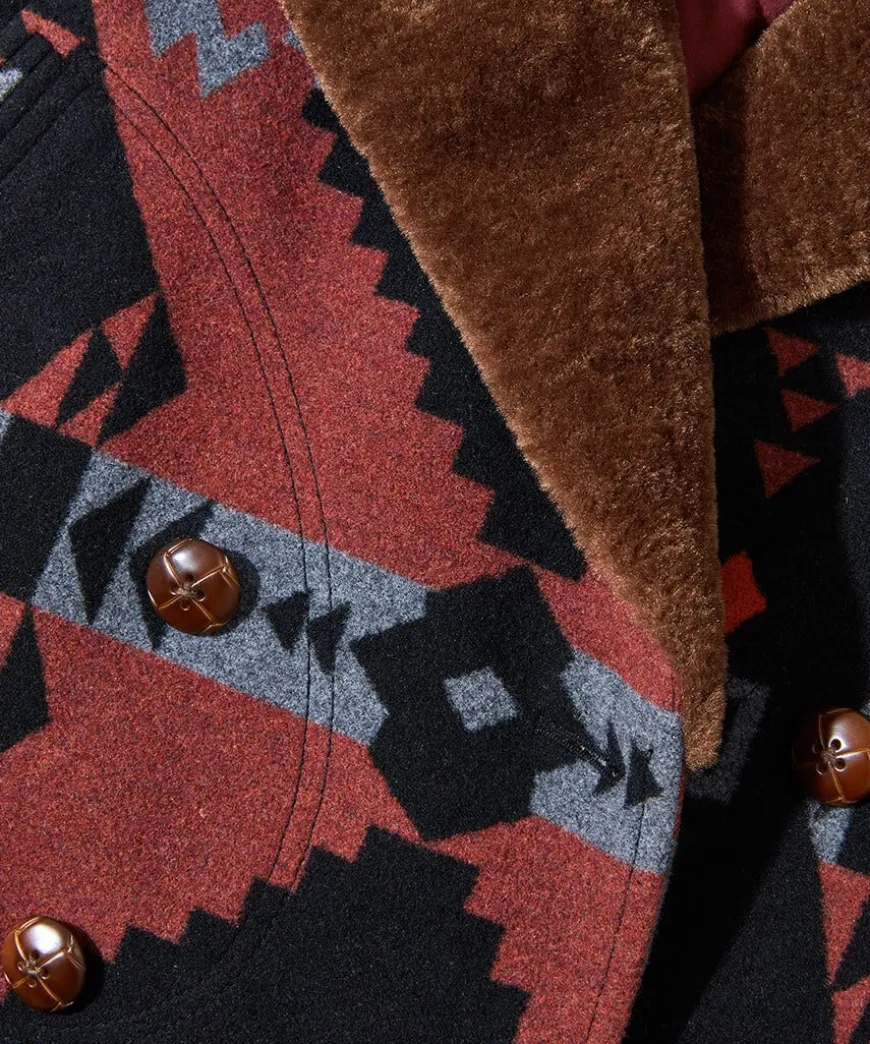 Aztec Fur Collar Coat