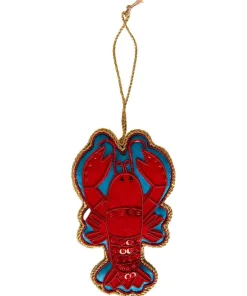 Beautifully Embroidered Lobster Christmas Ornament