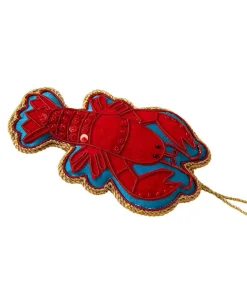 Beautifully Embroidered Lobster Christmas Ornament