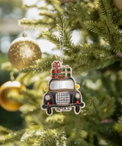 Beautifully Embroidered Taxi Christmas Ornament