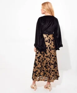 Belle Jaquard And Velvet Dress
