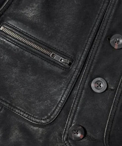 Black Leather Waistcoat