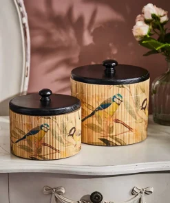 Blissful British Birds Bamboo Storage Jars