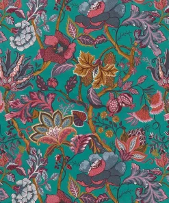 Blue Savanna Leopard Florals Cotton Slub Reversible Duvet Set