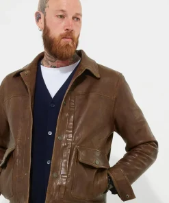 Brown Trucker Leather Jacket