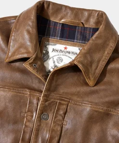 Brown Trucker Leather Jacket