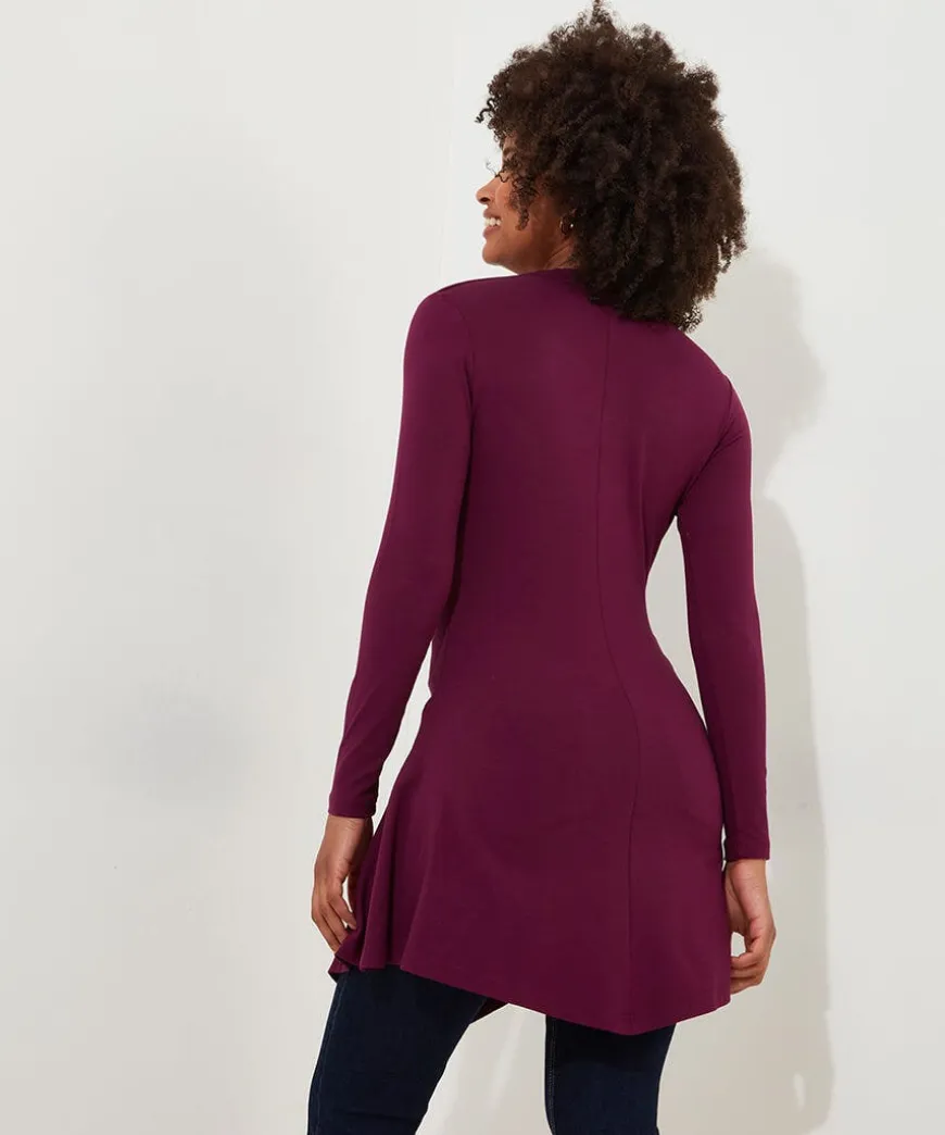 Button Detail Jersey Tunic Top
