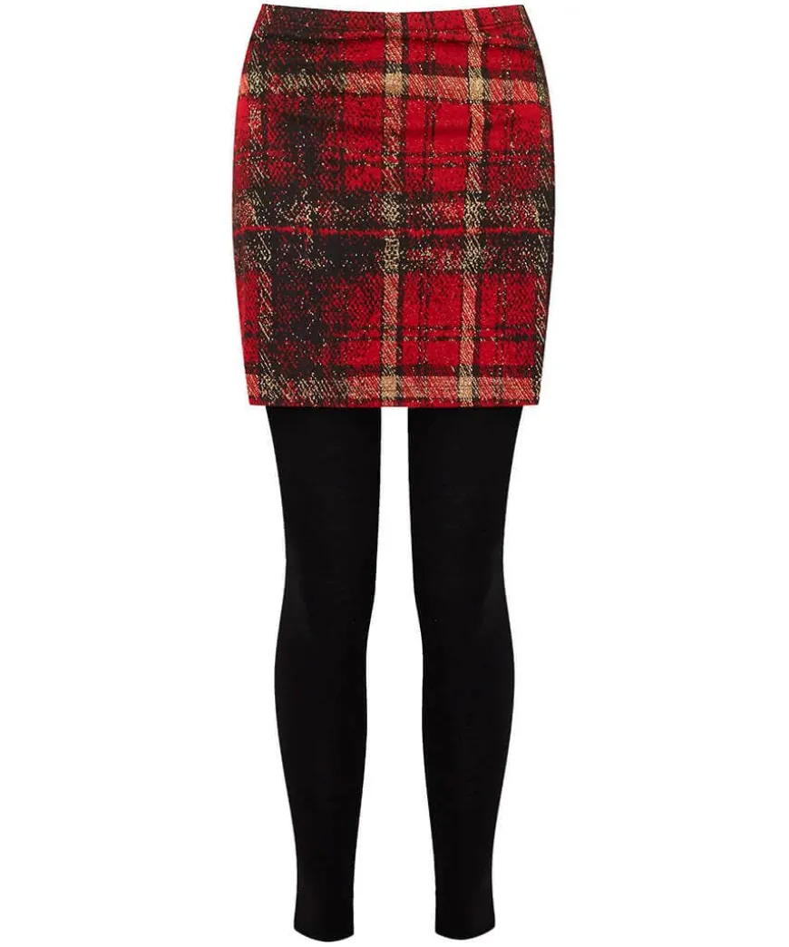 Charming Check Skirted Leggings