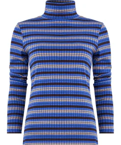 Darcie Striped Roll Neck Top