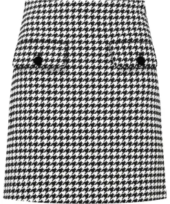 Daring Dogstooth Skirt