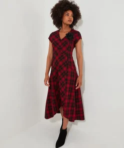 Dixie Check Dress With Corsage