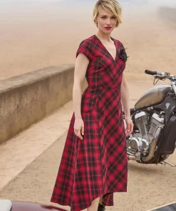 Dixie Check Dress With Corsage