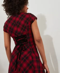 Dixie Check Dress With Corsage