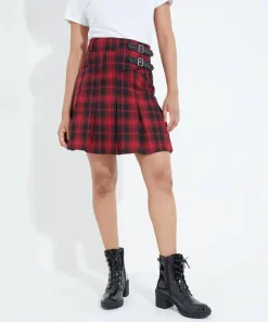 Dixie Check Pleated Skirt