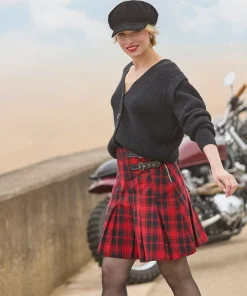 Dixie Check Pleated Skirt
