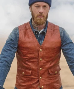Embossed Leather Waistcoat