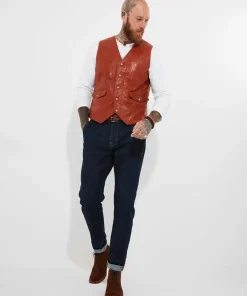 Embossed Leather Waistcoat