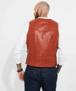 Embossed Leather Waistcoat