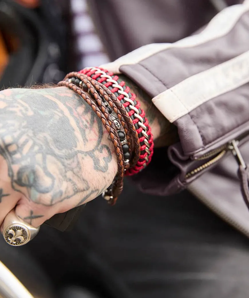 Entwined Leather Cord Bracelet