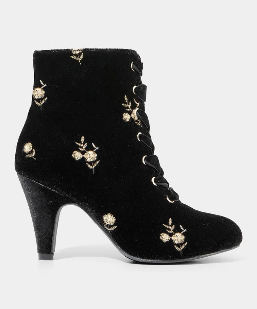 Evening Rose Velvet Boots