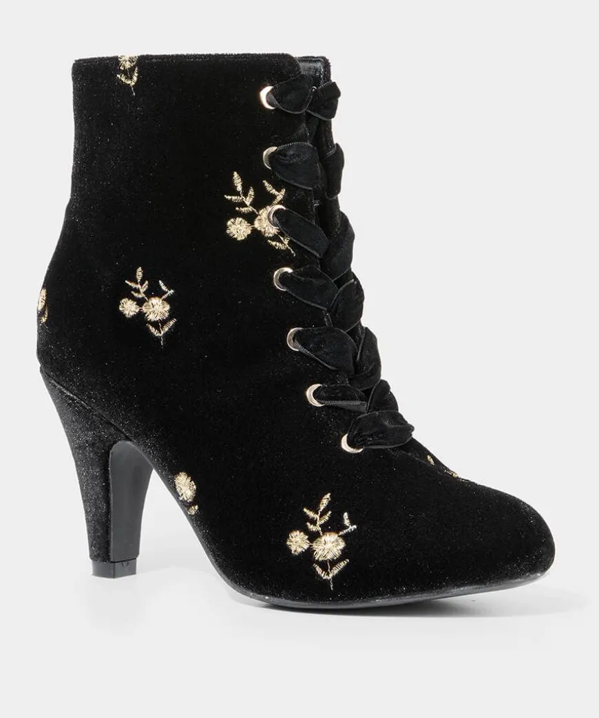 Evening Rose Velvet Boots