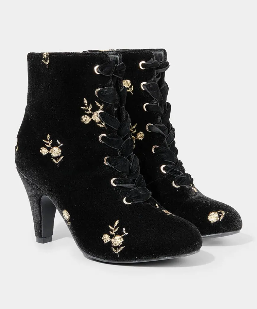Evening Rose Velvet Boots