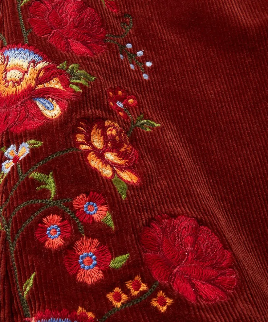 Extraordinary Embroidered Cord Trousers
