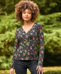 Feeling Festive Jersey Wrap Top