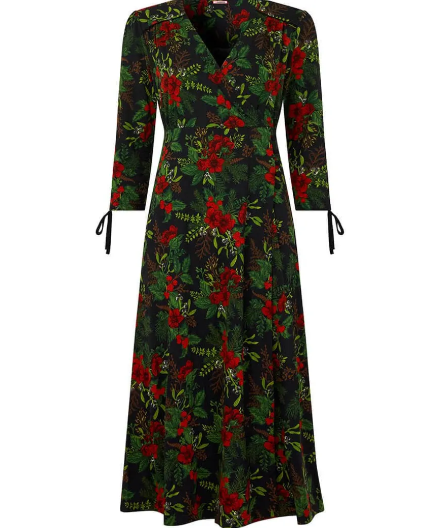 Festive Flora Jersey Dress