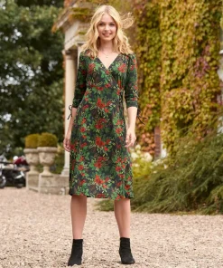 Festive Flora Jersey Dress