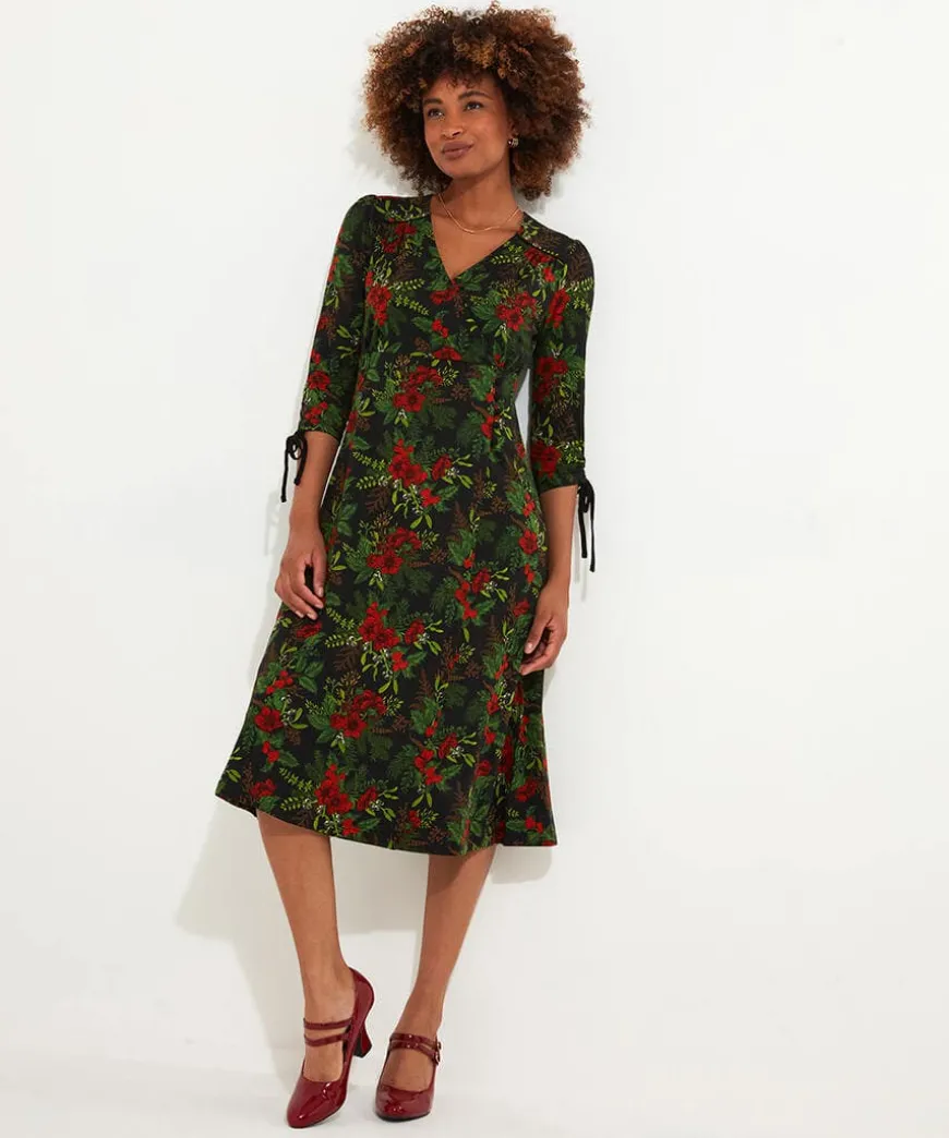 Festive Flora Jersey Dress
