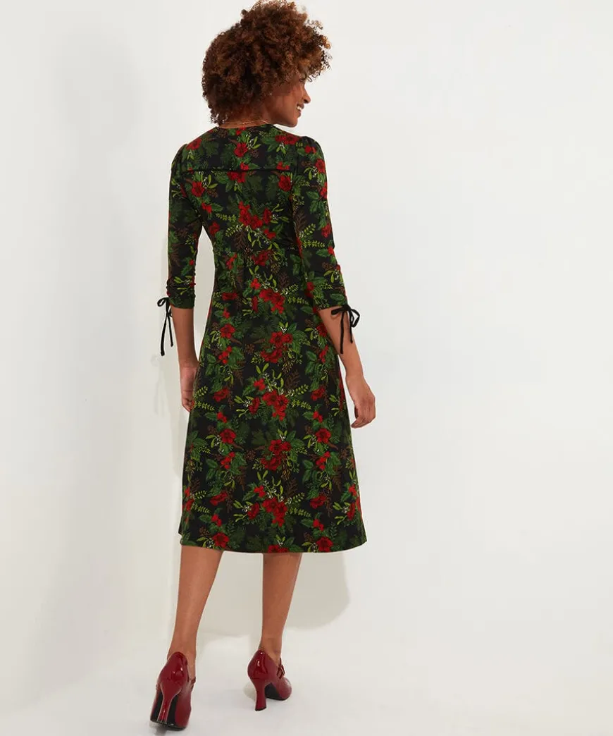 Festive Flora Jersey Dress