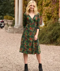 Festive Flora Jersey Dress
