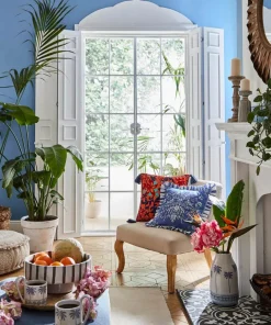 Floral Vivid Vase Reversible Cushion