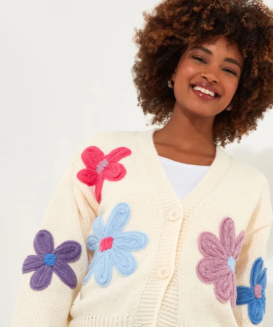 Freya Floral Applique Cardigan