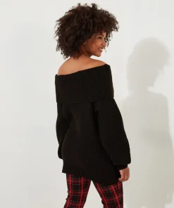 Glamorous Off-The-Shoulder Jumper