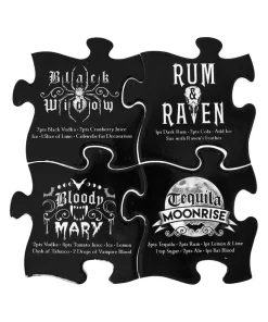 Gothic Cocktails Jigsaw Coaster Set