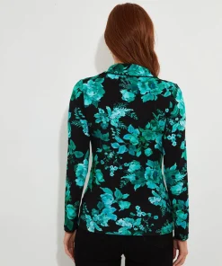 Hallie Jersey Print Wrap Top