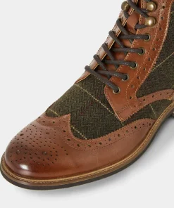 Harlington Tweed And Leather Boots