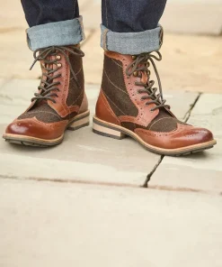 Harlington Tweed And Leather Boots