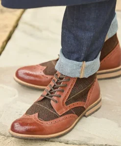 Harlington Tweed And Leather Boots