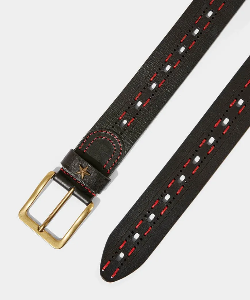 Harness Stitched Leather Belt