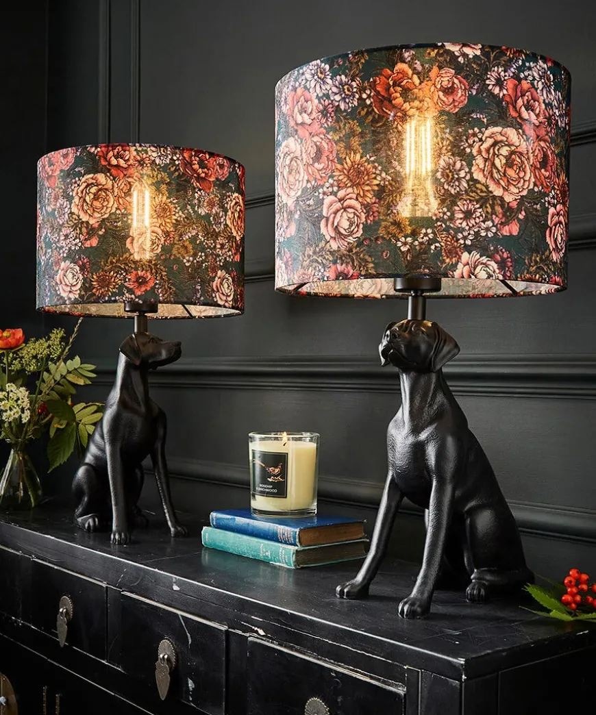 Highland Botanicals Set Of 2 Dog Lamps