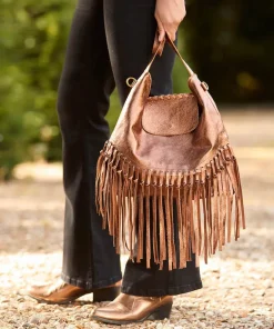 Jaipur Shimmer Leather Tassel Bag
