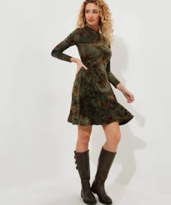 Jemima Flocked Jersey Dress